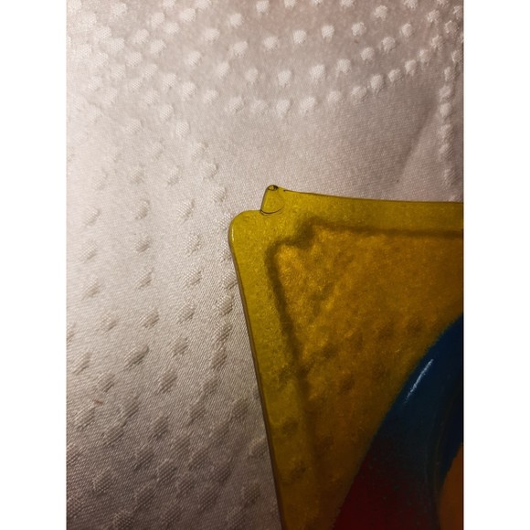 Vintage Signed Jan Mitchell Fused Art Glass Fish Plate/ Damaged - Picture 8 of 8